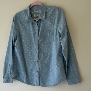 Madewell Light Blue Polka Dot Casual Shirt